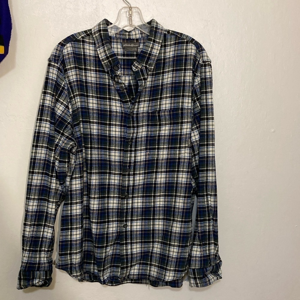 🌈 Eddie Bauer thick flannel plaid men’s shirt XL